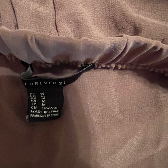 Forever 21 Brown Maxi Skirt Chiffon Overlay Sz M - Picture 4 of 5